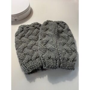 Green Cable Knit Arm Warmers \ Leg Warmers Set Cozy Winter Fashion Accessories